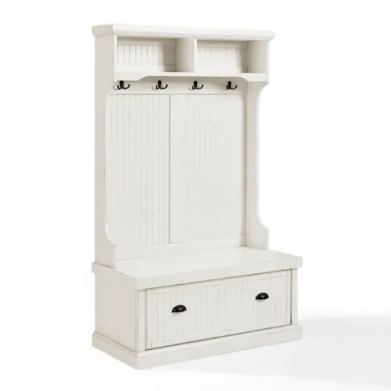 Distressed Seanan Storage Hall Tree-Kirkland's Home Store