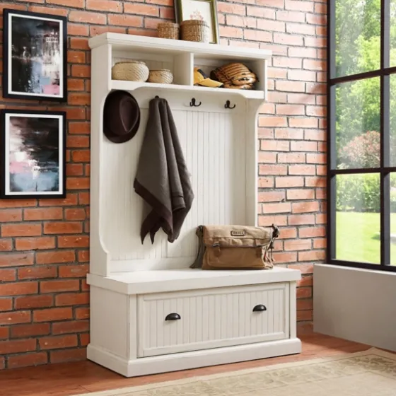 Distressed Seanan Storage Hall Tree-Kirkland's Home Store