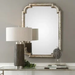 Distressed Silver Leaf Wooden Frame Wall Mirror-Kirkland's Home Discount