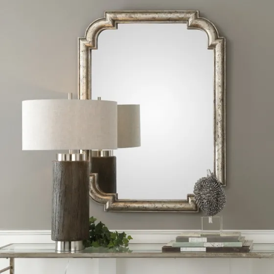 Distressed Silver Leaf Wooden Frame Wall Mirror-Kirkland's Home Discount