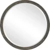 Distressed Slate Blue Wooden Round Wall Mirror-Kirkland's Home Best
