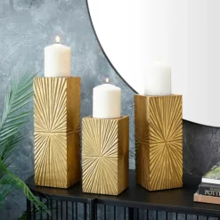 Distressed Sunburst Candle Holders, Set Of 3-Kirkland's Home Hot