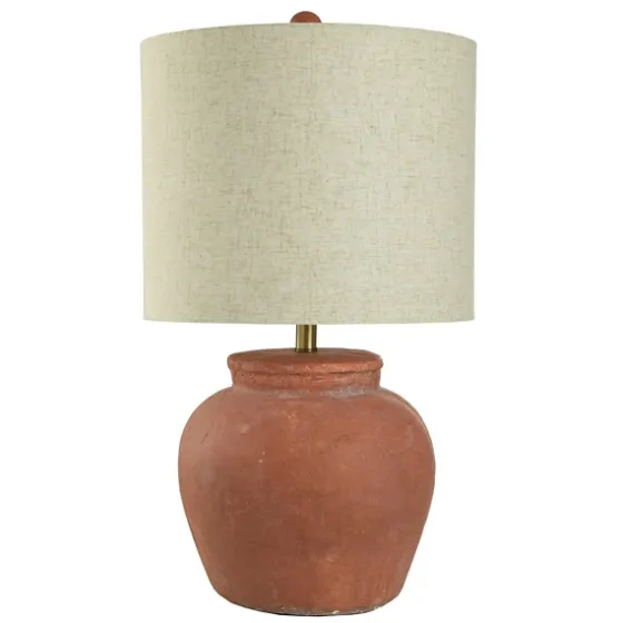 Distressed Terracotta Round Table Lamp-Kirkland's Home Fashion