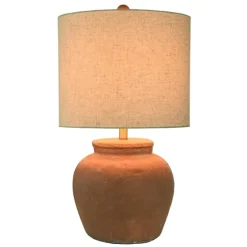 Distressed Terracotta Round Table Lamp-Kirkland's Home Fashion