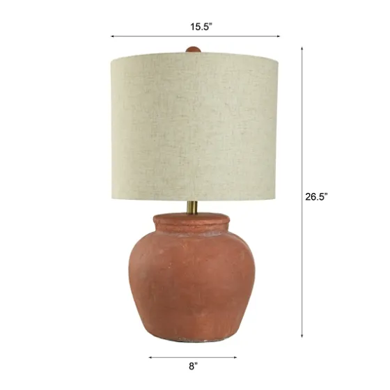 Distressed Terracotta Round Table Lamp-Kirkland's Home Fashion