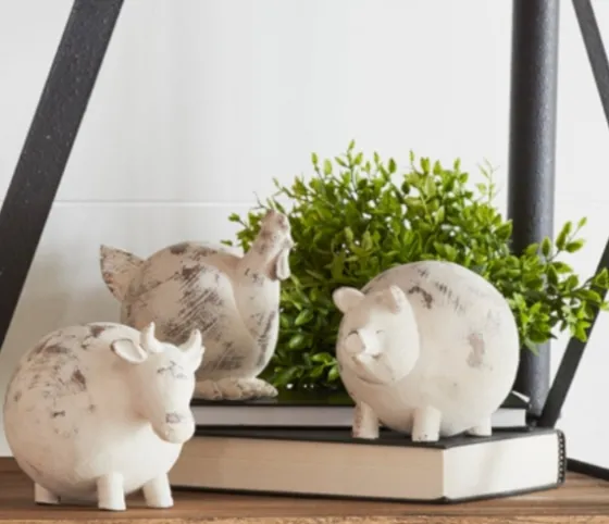 Distressed Trio Farm Animals Figurine-Kirkland's Home Best