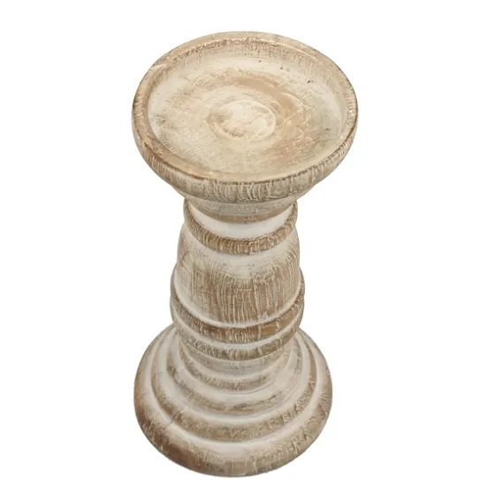 Distressed Turned Wood Candle Holder, 8 In.-Kirkland's Home Best Sale