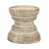 Distressed Turned Wood Candle Holder, 4 In.-Kirkland's Home Outlet