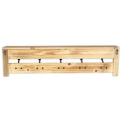 Distressed Wall Shelf With Hooks-Kirkland's Home Outlet