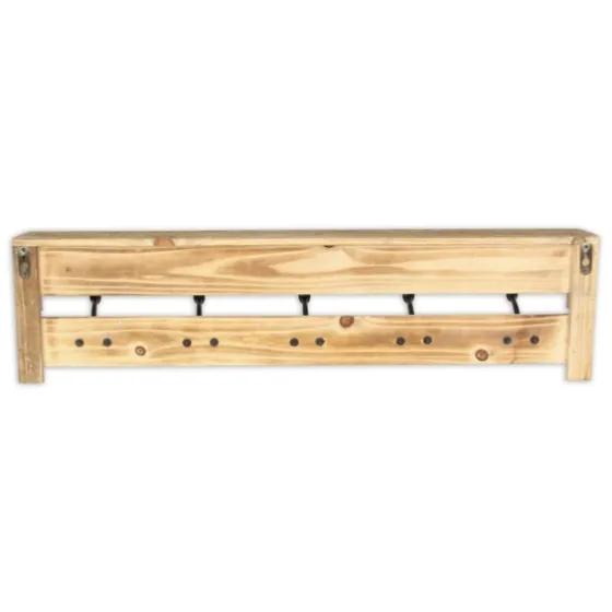 Distressed Wall Shelf With Hooks-Kirkland's Home Outlet