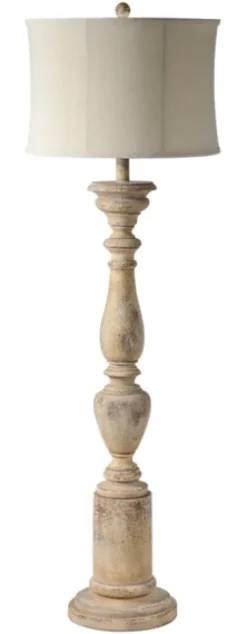 Distressed White Berkshire Column Floor Lamp-Kirkland's Home Discount