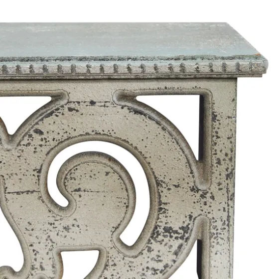 Distressed White Carved Wood Wall Shelf-Kirkland's Home Discount