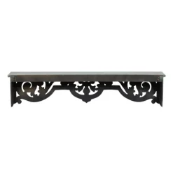 Distressed White Carved Wood Wall Shelf-Kirkland's Home Discount