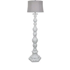 Distressed White Floor Lamp-Kirkland's Home Outlet