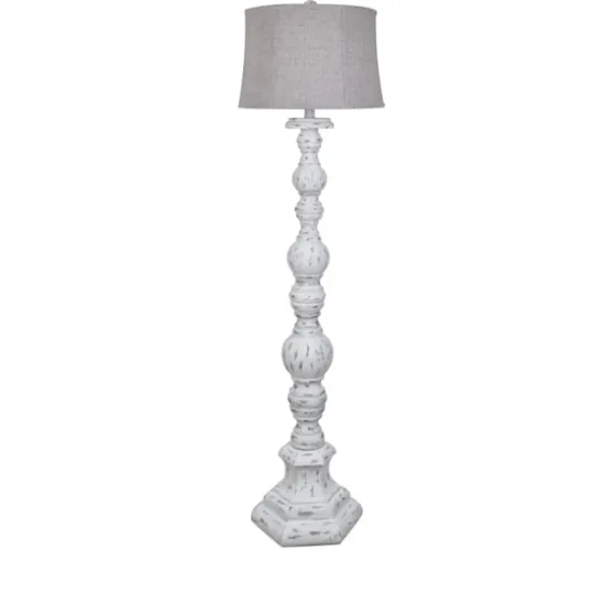Distressed White Floor Lamp-Kirkland's Home Outlet