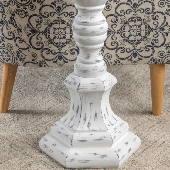 Distressed White Floor Lamp-Kirkland's Home Outlet