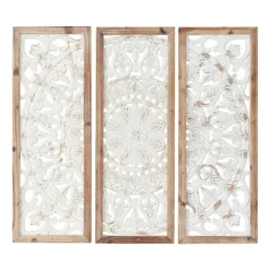 Distressed White Floral Wall Plaques, Set Of 3-Kirkland's Home Best Sale