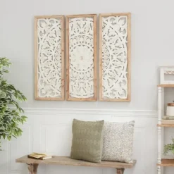 Distressed White Floral Wall Plaques, Set Of 3-Kirkland's Home Best Sale