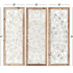 Distressed White Floral Wall Plaques, Set Of 3-Kirkland's Home Best Sale