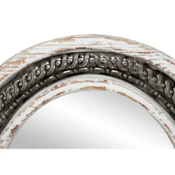 Distressed White Iron Quatrefoil Mirror, 29X29 In.-Kirkland's Home Sale