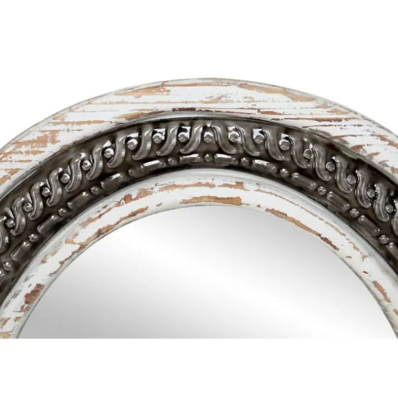Distressed White Iron Quatrefoil Mirror, 29X29 In.-Kirkland's Home Sale