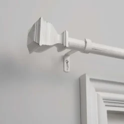 Distressed White Napoleon Curtain Rod, 120 In.-Kirkland's Home Outlet