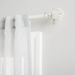 Distressed White Open Sphere Curtain Rod, 120 In.-Kirkland's Home Best Sale