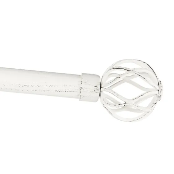 Distressed White Open Sphere Curtain Rod, 120 In.-Kirkland's Home Best Sale