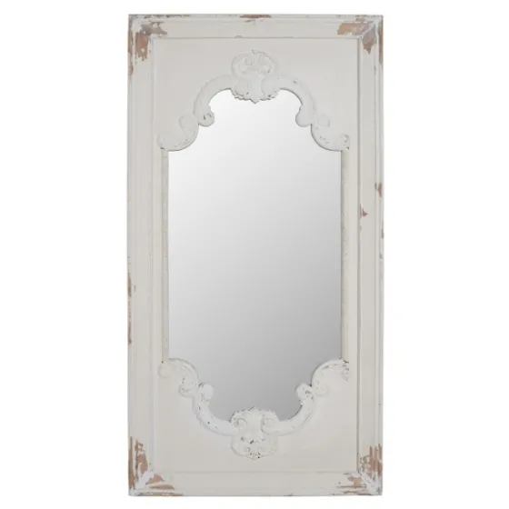 Distressed White Scroll Framed Wall Mirror-Kirkland's Home Cheap
