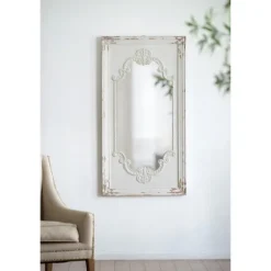 Distressed White Scroll Framed Wall Mirror-Kirkland's Home Cheap