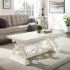 Distressed White Scrollwork Base Coffee Table-Kirkland's Home Hot