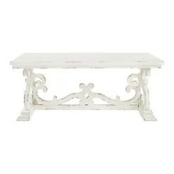 Distressed White Scrollwork Base Coffee Table-Kirkland's Home Hot