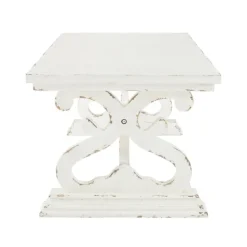 Distressed White Scrollwork Base Coffee Table-Kirkland's Home Hot