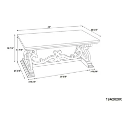 Distressed White Scrollwork Base Coffee Table-Kirkland's Home Hot