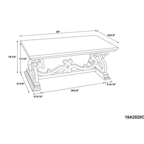Distressed White Scrollwork Base Coffee Table-Kirkland's Home Hot