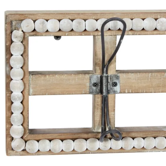 Distressed White Wood And Metal Wall Hooks-Kirkland's Home Outlet
