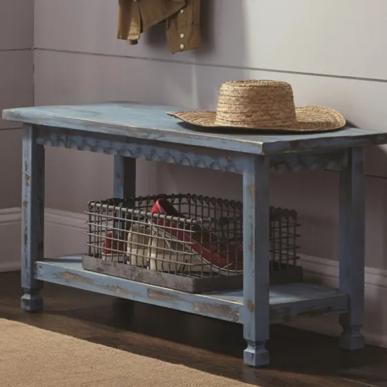 Distressed Wood Antique Bench-Kirkland's Home Online