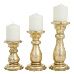 Distressed Wood Candle Holders, Set Of 3-Kirkland's Home Cheap
