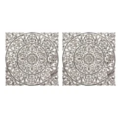 Distressed Wood Carved Wall Panels, Set Of 2-Kirkland's Home Discount