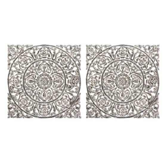 Distressed Wood Carved Wall Panels, Set Of 2-Kirkland's Home Discount