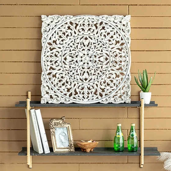 Distressed Wood Carved Wall Panels, Set Of 2-Kirkland's Home Discount