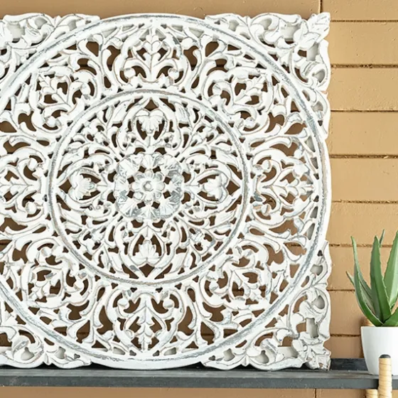 Distressed Wood Carved Wall Panels, Set Of 2-Kirkland's Home Discount