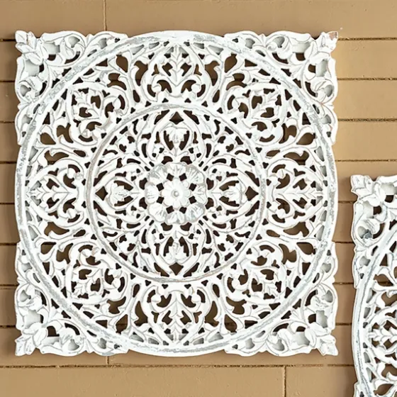 Distressed Wood Carved Wall Panels, Set Of 2-Kirkland's Home Discount