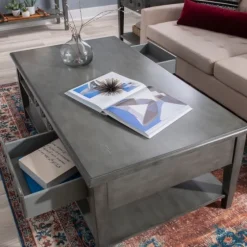 Distressed Wood 3-Drawer Coffee Table-Kirkland's Home New