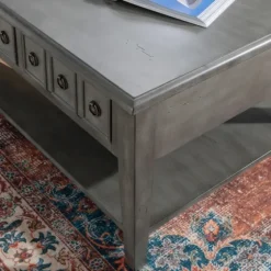 Distressed Wood 3-Drawer Coffee Table-Kirkland's Home New