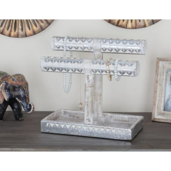 Distressed Wood Jewelry Stand-Kirkland's Home Hot