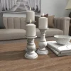 Distressed Wood 3-Pc. Candle Holder Set-Kirkland's Home Outlet