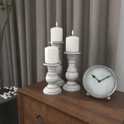 Distressed Wood 3-Pc. Candle Holder Set-Kirkland's Home Outlet