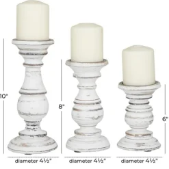Distressed Wood 3-Pc. Candle Holder Set-Kirkland's Home Outlet