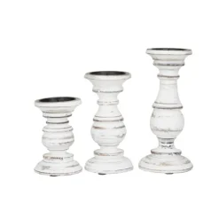 Distressed Wood 3-Pc. Candle Holder Set-Kirkland's Home Outlet